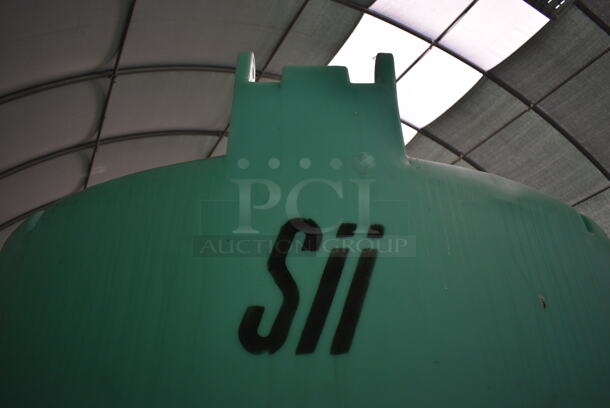 Sii ASM TK 2500VDT Green Poly Beet Juice Deicer Liquid Vertical Industrial Chemical Storage Tank w/ Snyder's Stress Reliever Dispenser. BUYER MUST REMOVE. 84x84x102 - Image 3 of 11