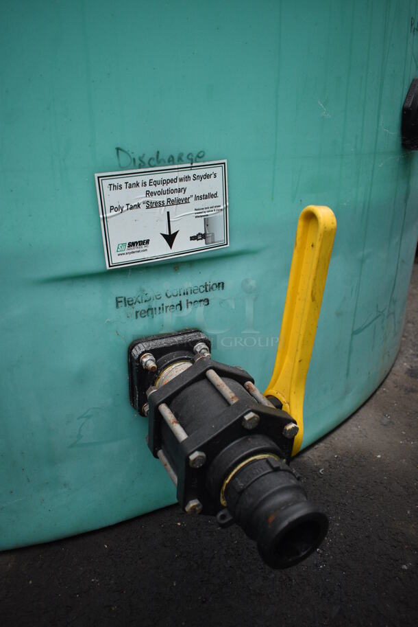 Sii ASM TK 2500VDT Green Poly Beet Juice Deicer Liquid Vertical Industrial Chemical Storage Tank w/ Snyder's Stress Reliever Dispenser. BUYER MUST REMOVE. 84x84x102 - Image 4 of 11
