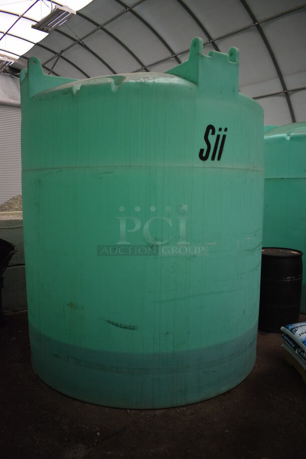 Sii ASM TK 2500VDT Green Poly Beet Juice Deicer Liquid Vertical Industrial Chemical Storage Tank w/ Snyder's Stress Reliever Dispenser. BUYER MUST REMOVE. 84x84x102 - Image 2 of 12