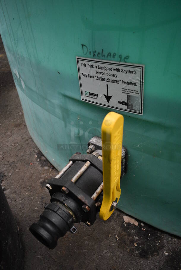 Sii ASM TK 2500VDT Green Poly Beet Juice Deicer Liquid Vertical Industrial Chemical Storage Tank w/ Snyder's Stress Reliever Dispenser. BUYER MUST REMOVE. 84x84x102 - Image 8 of 12