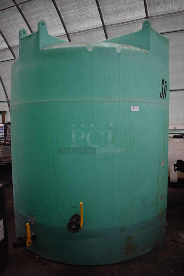 Sii ASM TK 2500VDT Green Poly Beet Juice Deicer Liquid Vertical Industrial Chemical Storage Tank w/ Snyder's Stress Reliever Dispenser. BUYER MUST REMOVE. 84x84x102 - Image 10 of 12