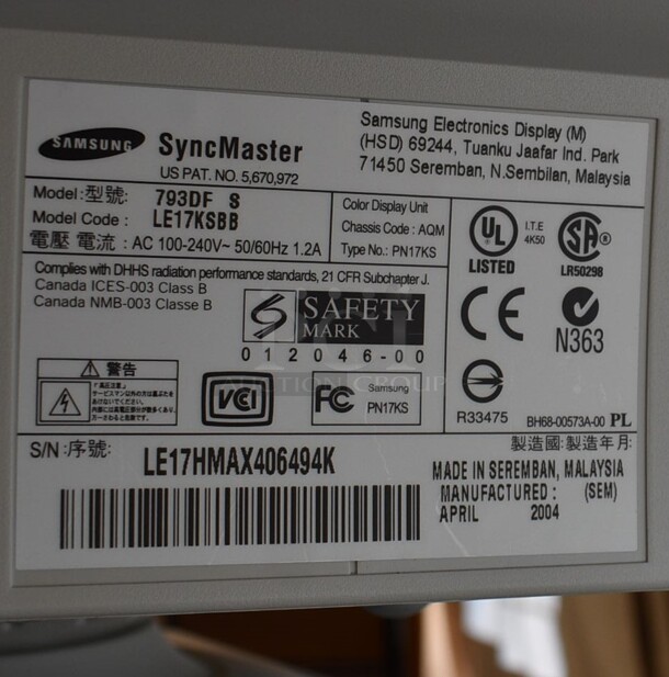UltraSim UST 120 Floor Style Commercial Ultrasound Simulator w/ Samsung 793DF S Monitor and Printer. Goes GREAT w/ Lots 99 and 122! 25x30x60 - Image 9 of 12