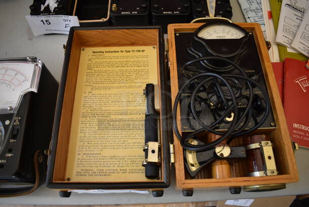 Gauss TS 15B/AP Metal Flux Meter in Wooden Case. 10.5x6.5x5 - Image 1 of 7