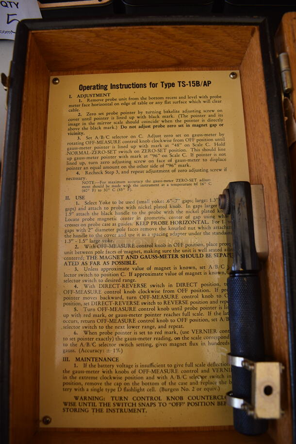 Gauss TS 15B/AP Metal Flux Meter in Wooden Case. 10.5x6.5x5 - Image 4 of 7