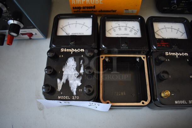 5 Simpson Gauges; 3 370 AC Amperes, Milliamperes, 375 DC Amperes. 6x3x2.5. 5 Times Your Bid! - Image 2 of 5