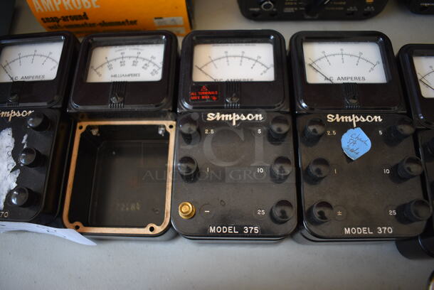 5 Simpson Gauges; 3 370 AC Amperes, Milliamperes, 375 DC Amperes. 6x3x2.5. 5 Times Your Bid! - Image 3 of 5