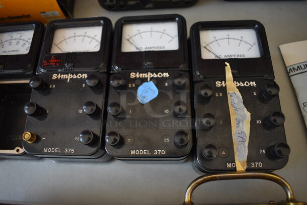 5 Simpson Gauges; 3 370 AC Amperes, Milliamperes, 375 DC Amperes. 6x3x2.5. 5 Times Your Bid! - Image 4 of 5