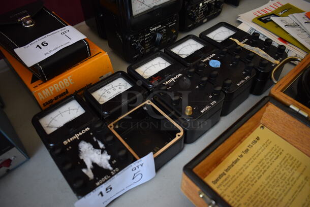 5 Simpson Gauges; 3 370 AC Amperes, Milliamperes, 375 DC Amperes. 6x3x2.5. 5 Times Your Bid! - Image 5 of 5