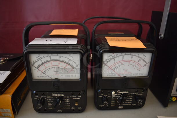 4 Simpson Ohm Gauges Including Models 260 and 270. 5.5x3x7. 4 Times Your Bid! - Image 1 of 11
