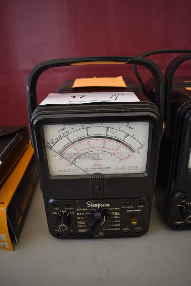 4 Simpson Ohm Gauges Including Models 260 and 270. 5.5x3x7. 4 Times Your Bid! - Image 2 of 11