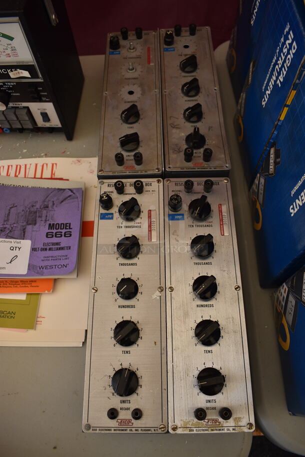 4 Eico 1171 Metal Resistance Decade Boxes. 3.5x12x4. 4 Times Your Bid! - Image 1 of 5