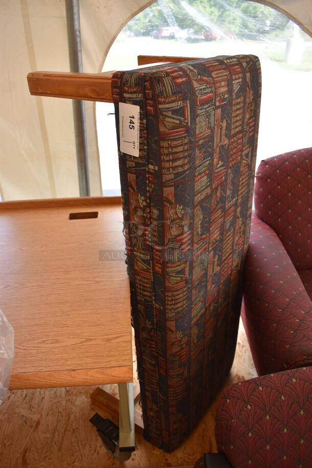 Bench w/ Book Pattern. 48x20x17 - Image 1 of 5