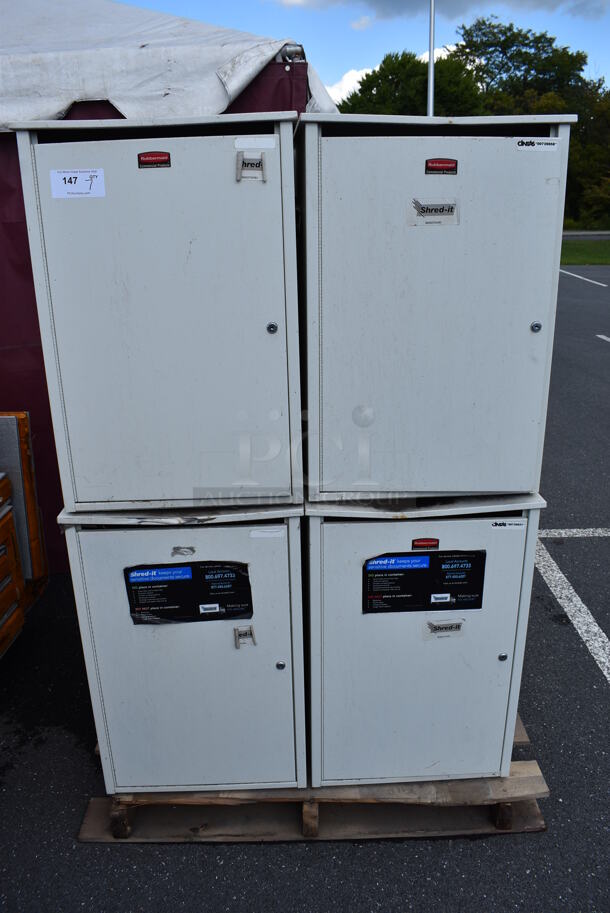 7 Rubbermaid Cintas Shred-it Paper Shredding Collection Cabinets. 21x19x31. 7 Times Your Bid!