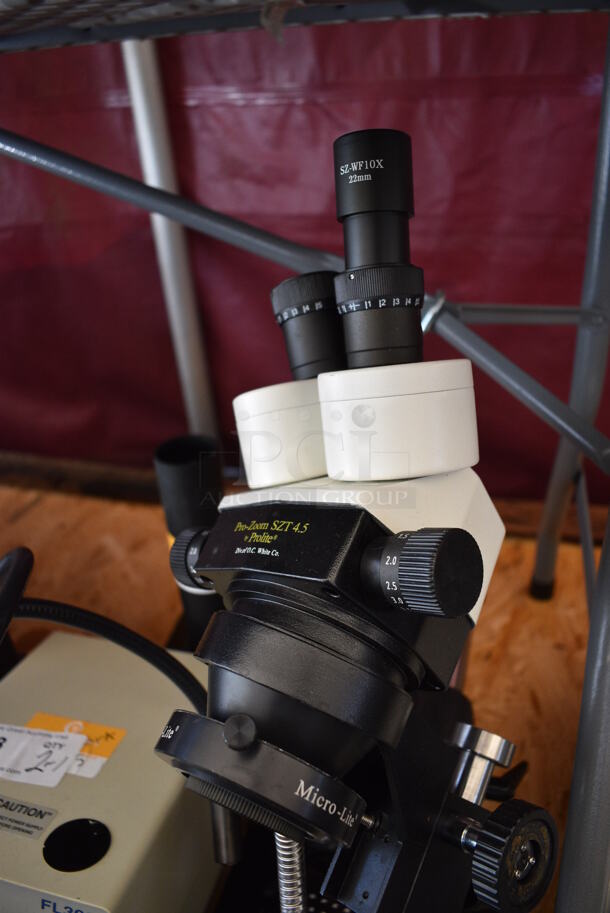 OC White Pro Zoom SZT 4.5 Prolite Microscope w/ 2 Micro Lite FL3000 Halogen Light Sources. 10x20x26, 7.5x10x4 - Image 3 of 12