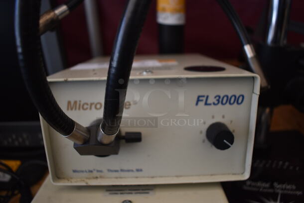 OC White Pro Zoom SZT 4.5 Prolite Microscope w/ 2 Micro Lite FL3000 Halogen Light Sources. 10x20x26, 7.5x10x4 - Image 7 of 12