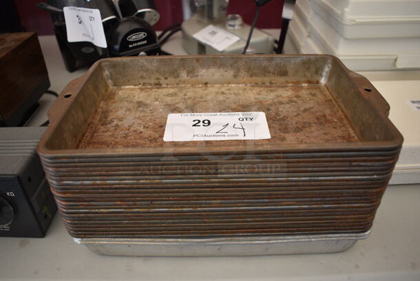 24 Metal Baking Pans. 12.5x7.5x1.5. 24  Times Your Bid! - Image 1 of 5