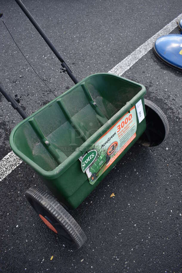 Scotts AccuGreen 3000 Green Poly Precise Application Drop Spreader. 29x18x45 - Image 2 of 7