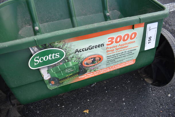 Scotts AccuGreen 3000 Green Poly Precise Application Drop Spreader. 29x18x45 - Image 3 of 7
