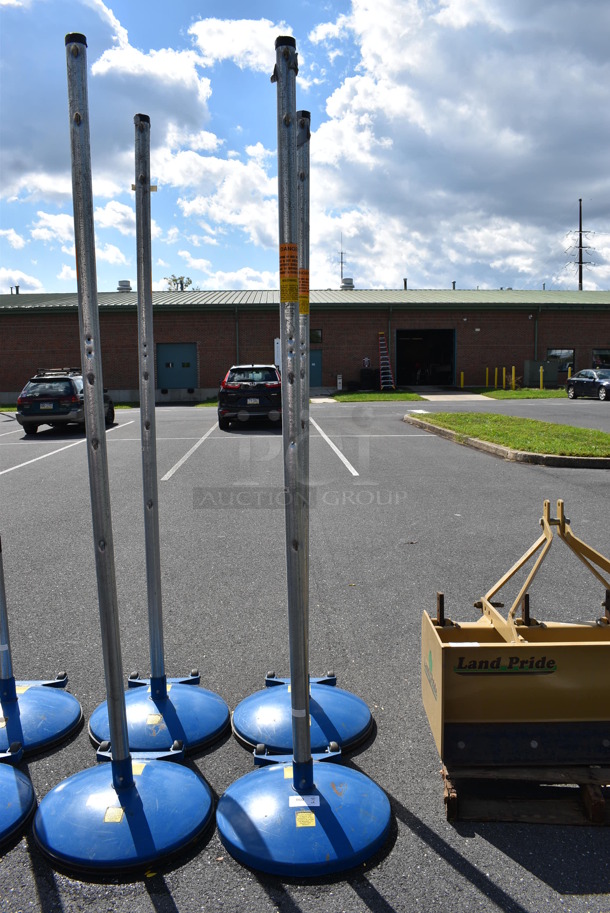 2 MacGregor Blue and Chrome Metal Net Poles. 24x24x100. 2 Times Your Bid!