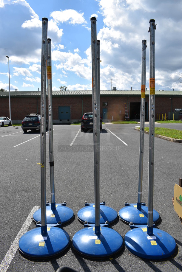 2 MacGregor Blue and Chrome Metal Net Poles. 24x24x100. 2 Times Your Bid!