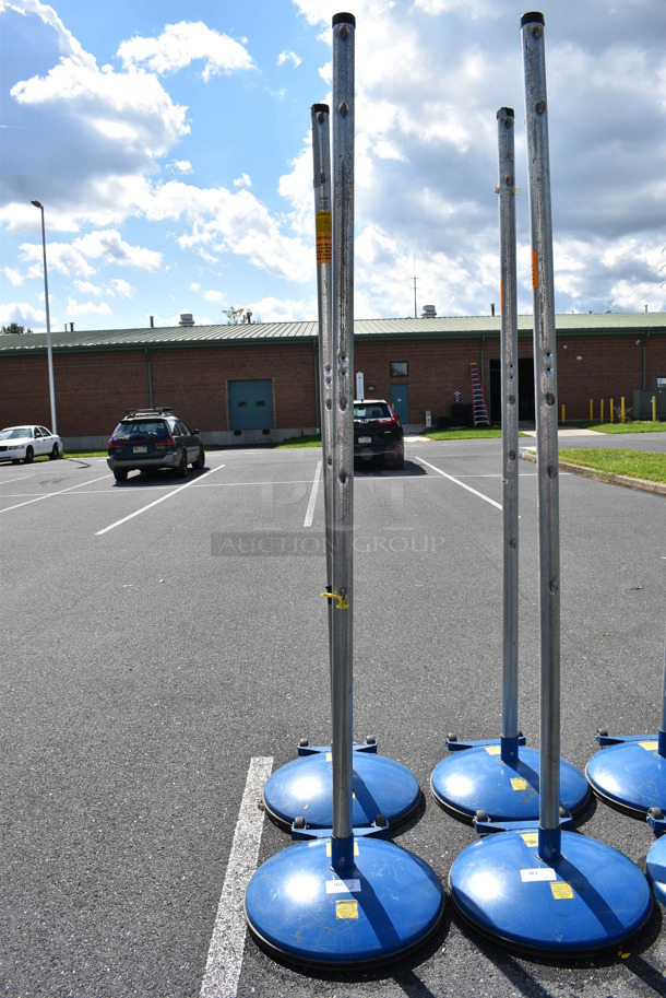 2 MacGregor Blue and Chrome Metal Net Poles. 24x24x100. 2 Times Your Bid!