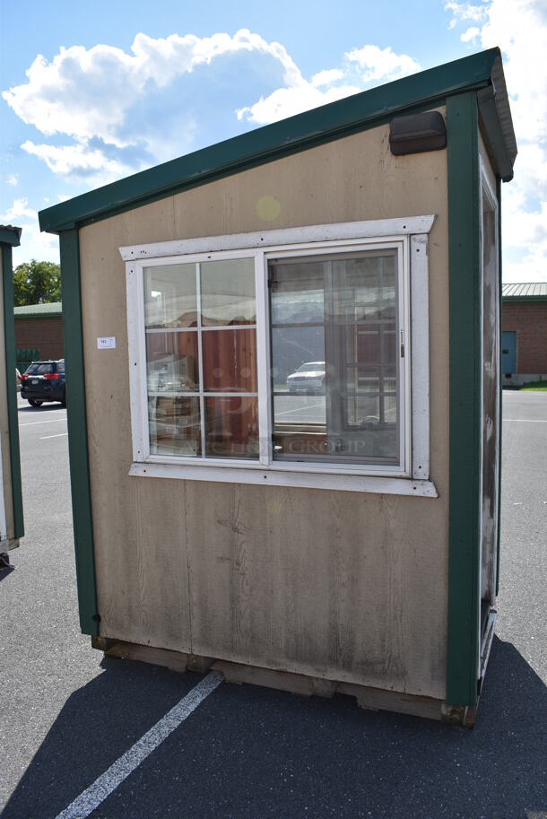 Wooden Single Room w/ Door and 3 Windows. Was Previously Used as Security / Covid Testing Station. BUYER MUST REMOVE. 50x75x100 - Image 2 of 8