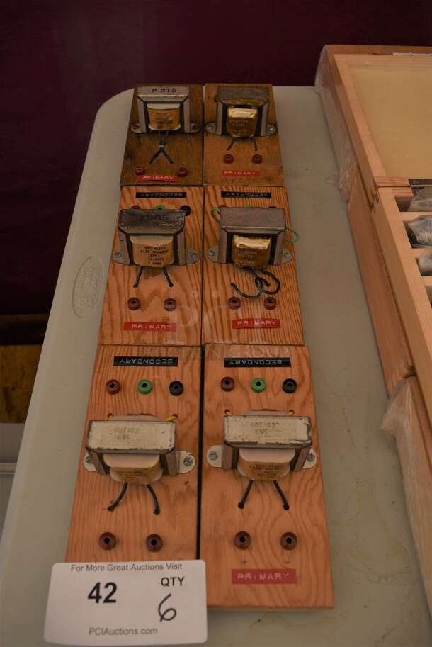 6 Wooden Planks w/ Pieces. 3.5x8x3. 6 Times Your Bid! - Image 1 of 5