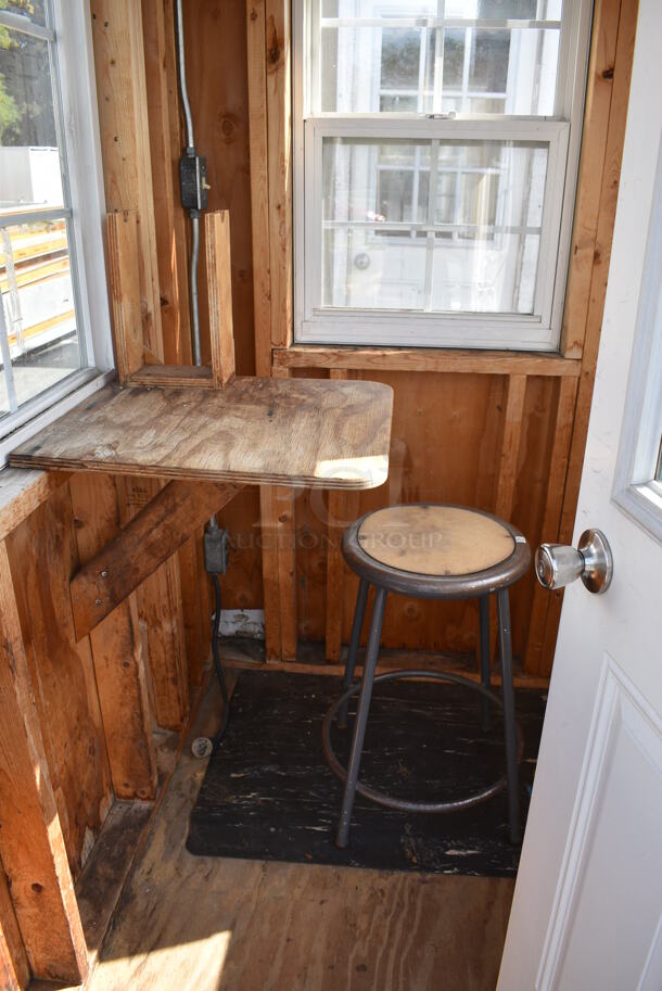 Wooden Single Room w/ Door and 3 Windows. Was Previously Used as Security / Covid Testing Station. BUYER MUST REMOVE. 50x75x100 - Image 8 of 8
