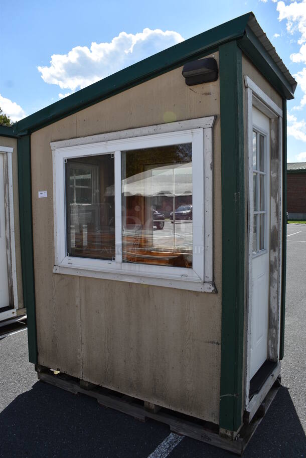 Wooden Single Room w/ Door and 3 Windows. Was Previously Used as Security / Covid Testing Station. BUYER MUST REMOVE. 50x75x100 - Image 2 of 7