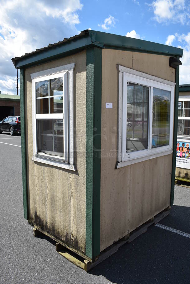 Wooden Single Room w/ Door and 3 Windows. Was Previously Used as Security / Covid Testing Station. BUYER MUST REMOVE. 50x75x100 - Image 3 of 7