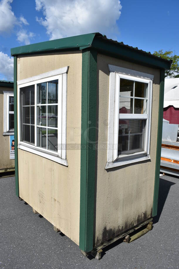 Wooden Single Room w/ Door and 3 Windows. Was Previously Used as Security / Covid Testing Station. BUYER MUST REMOVE. 50x75x100 - Image 4 of 7