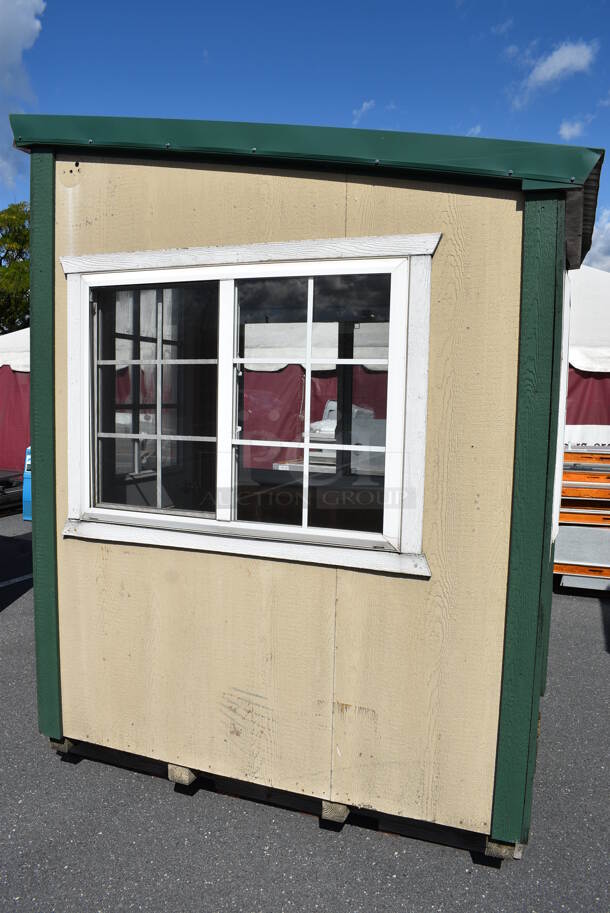 Wooden Single Room w/ Door and 3 Windows. Was Previously Used as Security / Covid Testing Station. BUYER MUST REMOVE. 50x75x100 - Image 5 of 7