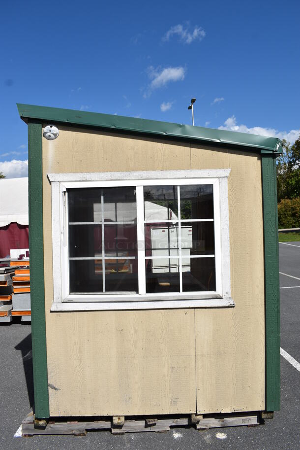 Wooden Single Room w/ Door and 3 Windows. Was Previously Used as Security / Covid Testing Station. BUYER MUST REMOVE. 50x75x100 - Image 4 of 8