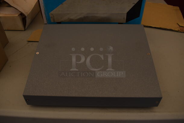 BRAND NEW IN BOX! Archer Gray Metal Slope Front Metal Cabinet. 10.5x8x3.5 - Image 2 of 6