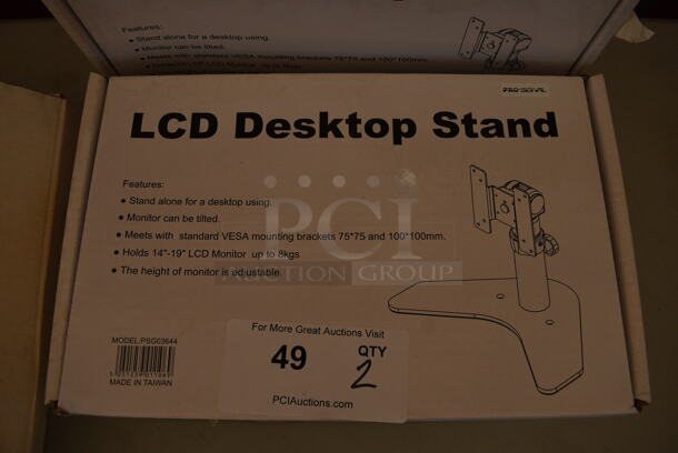 2 BRAND NEW IN BOX! LCD Desktop Stands. 2 Times Your Bid!