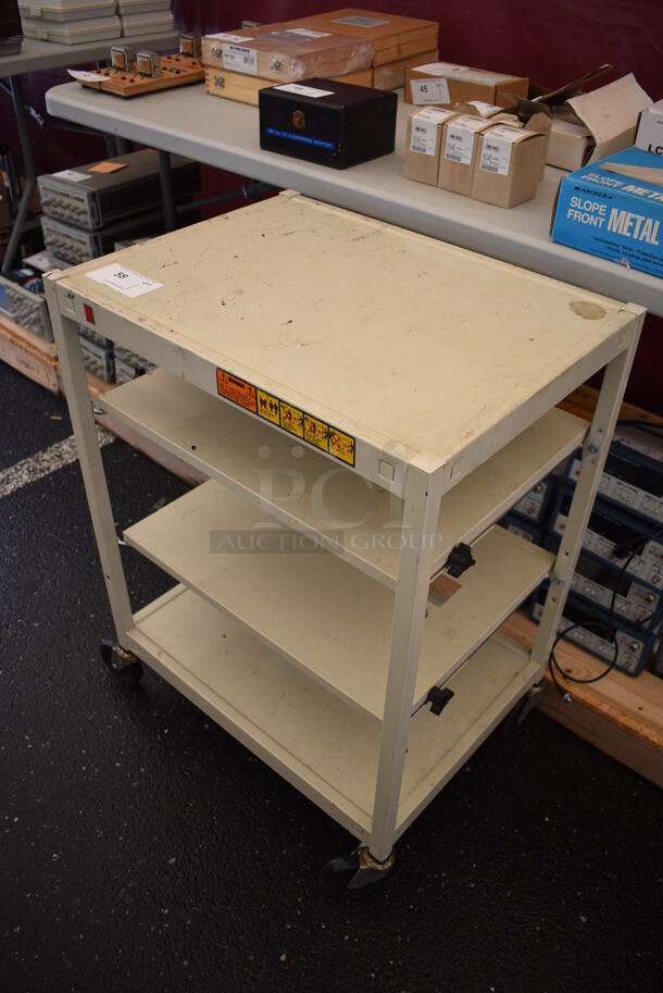 Tan Metal 4 Tier Cart on Commercial Casters. 24.5x18.5x33 - Image 3 of 6