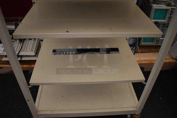 Tan Metal 4 Tier Cart on Commercial Casters. 24.5x18.5x33 - Image 5 of 6