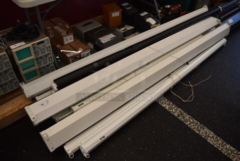 13 Various Pull Down Projector Screens Including Da-lite. Includes 99". 13 Times Your Bid!