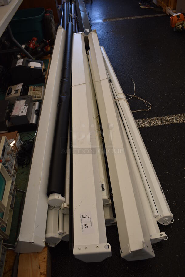 13 Various Pull Down Projector Screens Including Da-lite. Includes 99". 13 Times Your Bid! - Image 3 of 6