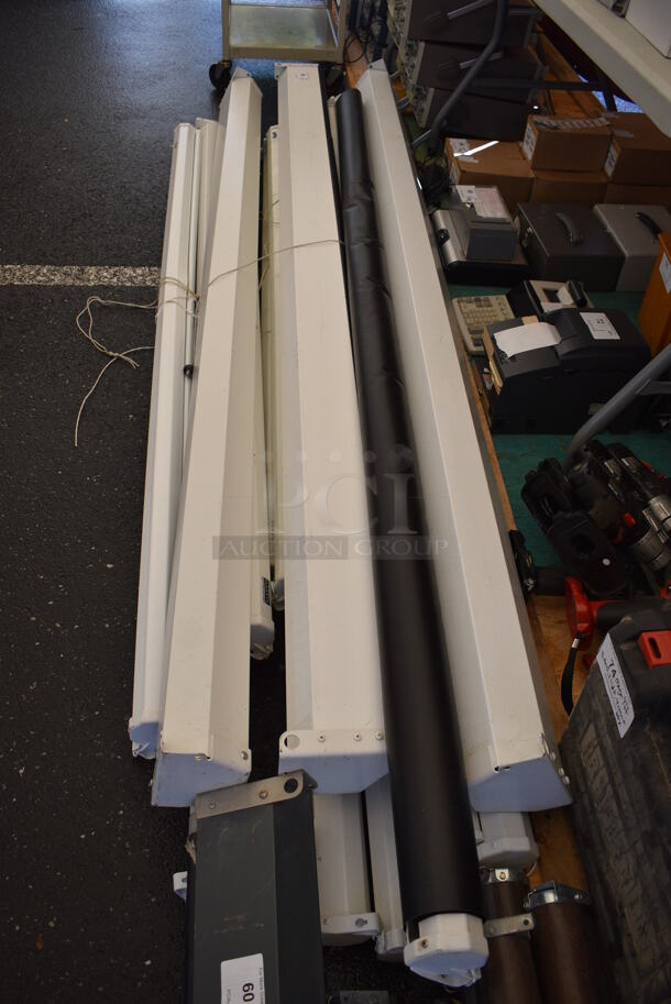 13 Various Pull Down Projector Screens Including Da-lite. Includes 99". 13 Times Your Bid! - Image 5 of 6
