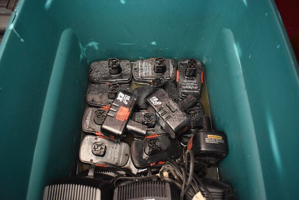ALL ONE MONEY! MEGA LOT of 8 Craftsman Drills, 2 Craftsman Lights, 3 Craftsman Cases, 13 Batteries and 10 Craftsman Charger Bases. - Image 8 of 10