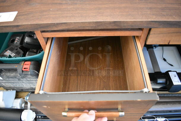 Wooden Desk w/ 6 Drawers. 72x36x29.5 - Image 4 of 4