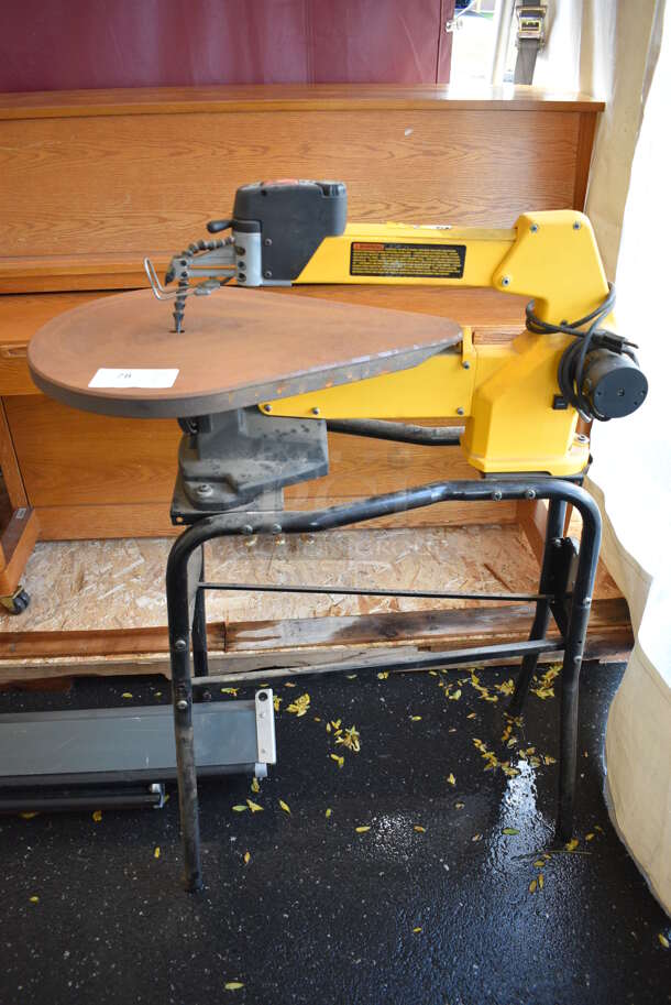 DeWalt Metal Countertop Saw on Black Metal Stand. 16x34x49 - Image 1 of 5