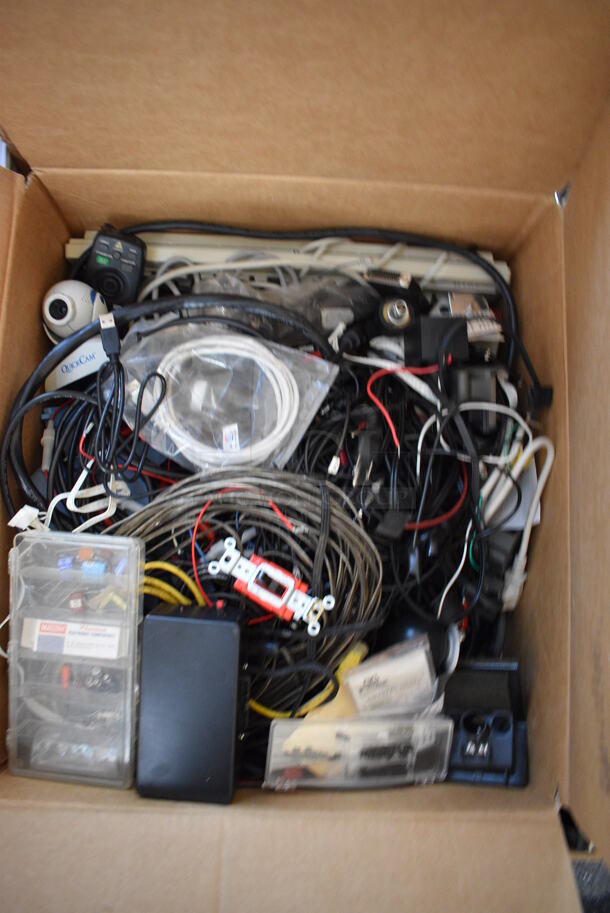 ALL ONE MONEY! Lot of Various Wires, Power Switch, Camera and Keyboard - Image 1 of 8