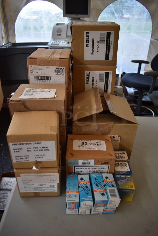 ALL ONE MONEY! Lot of 23 Various Boxes of Lightbulbs and Projector Lamps Including Eiko, Osram, GE, Ushio. - Image 11 of 11