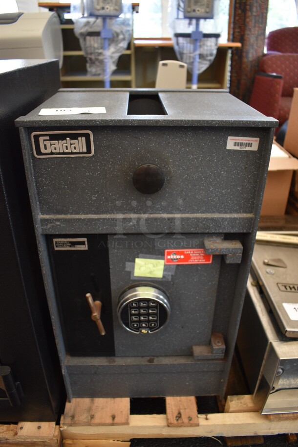 Gardall Gray Metal Single Compartment Drop Safe. Comes w/ Combination. 14.5x14x25
