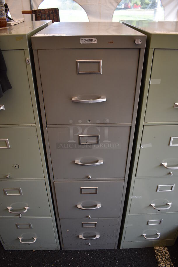 Gray 4 Drawer Filing Cabinet. 15x26x52