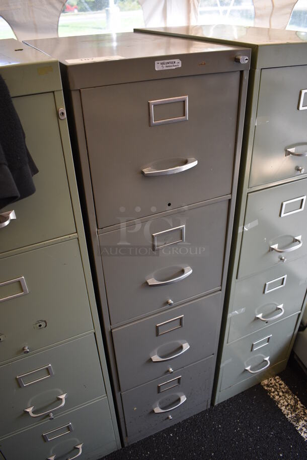 Gray 4 Drawer Filing Cabinet. 15x26x52 - Image 2 of 8