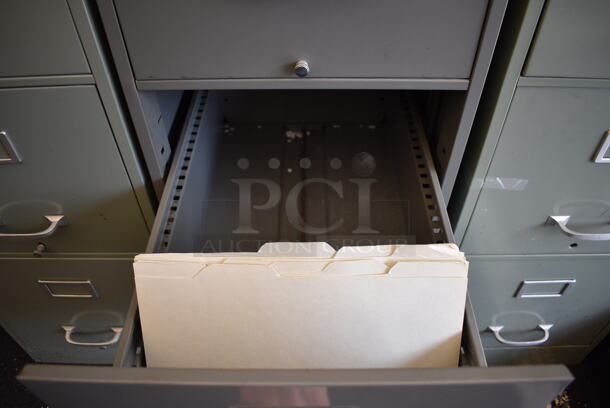 Gray 4 Drawer Filing Cabinet. 15x26x52 - Image 7 of 8