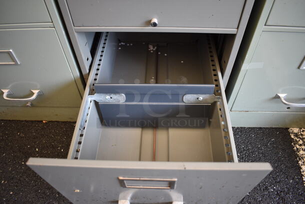 Gray 4 Drawer Filing Cabinet. 15x26x52 - Image 8 of 8